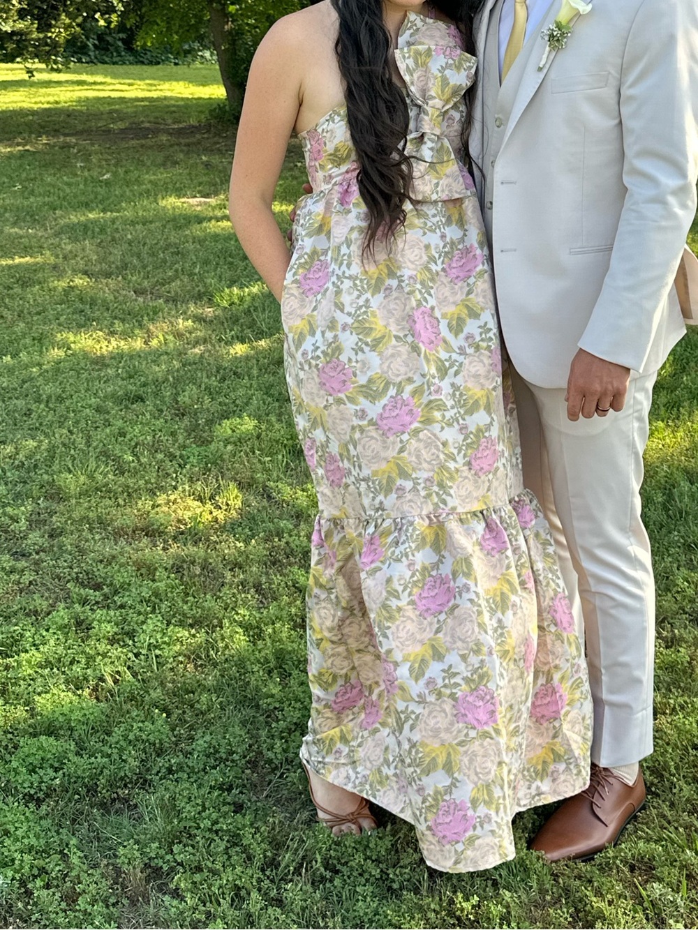 Petal & Pup Floral Maxi Dress in Pink, Yellow and Green - Picture 2 of 3